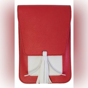 K Carroll Harper MARKDOWN Crossbody Vegan Leather Red & White Magnetic Close NEW